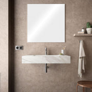 Lavabo sospeso rettangolare 100x46 cm in hpl bianco marmo canova - Jalama