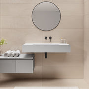 Lavabo sospeso in resina 100 cm bianco lucido - Agua