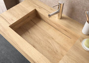 Lavabo sospeso rettangolare rovere naturale 80x46 cm in hpl Jalama