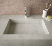 Lavabo sospeso rettangolare 100x46 cm in hpl grigio cemento alfa - Jalama