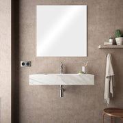 Lavabo sospeso rettangolare 80x46 cm bianco marmo Canova in hpl Jalama