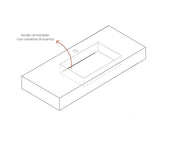 Lavabo sospeso rettangolare 80x46 cm pietra grigio fiordo in hpl Jalama