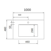 Lavabo sospeso rettangolare 100x46 cm in hpl rovere boemo - Jalama