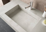 Lavabo sospeso rettangolare 80x46 cm grigio cemento alfa in hpl Jalama