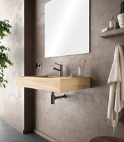 Lavabo sospeso rettangolare rovere naturale 80x46 cm in hpl Jalama
