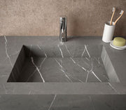 Lavabo sospeso rettangolare 100x46 cm in hpl pietra grigio fiordo - Jalama