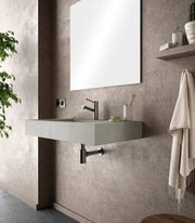 Lavabo sospeso rettangolare 80x46 cm grigio cemento alfa in hpl Jalama