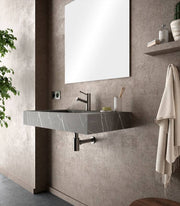 Lavabo sospeso rettangolare 80x46 cm pietra grigio fiordo in hpl Jalama