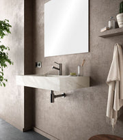 Lavabo sospeso rettangolare 100x46 cm in hpl bianco marmo canova - Jalama