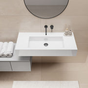 Lavabo sospeso in resina 100 cm bianco lucido - Agua