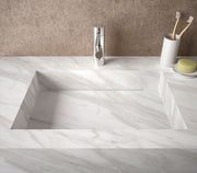 Lavabo sospeso rettangolare 100x46 cm in hpl bianco marmo canova - Jalama