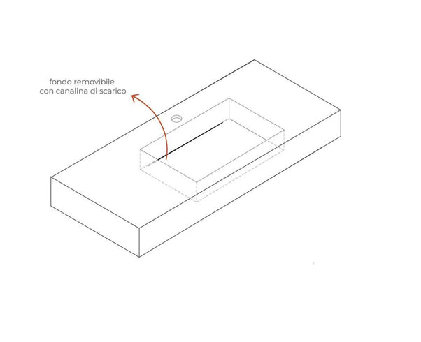 Lavabo mensola Jalama 80x46 cm in HPL rovere boemo per bagno moderno